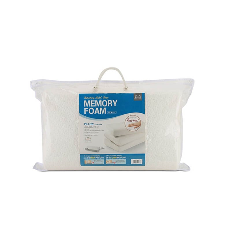 Gối Memory Foam 50D Hình Cong 500x300x100mm, Trọng Lượng 550G - White - LocknLock - HLW111, , large image number null